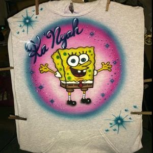 COPY - SPONGEBOB Airbrushed T-shirt Custom Made KIDS